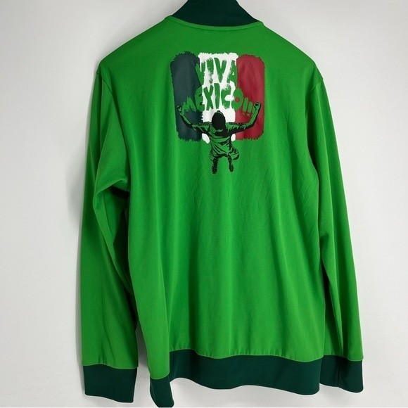 Adidas Jacket Mens Large Green 2014 Brazil Viva Mexico World Cup Zip Track Sport - Picture 16 of 16